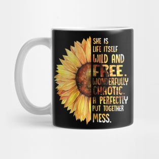 She Is Life Itself Wild And Free Sunflower Mug